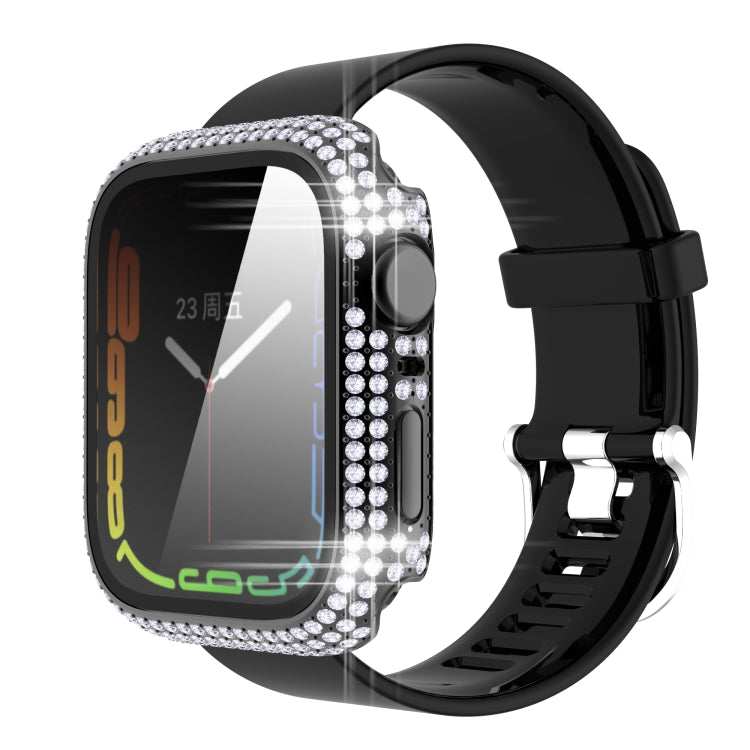 Diamond PC + Tempered Glass Watch Case For Apple Watch Series 8 / 7 45mm