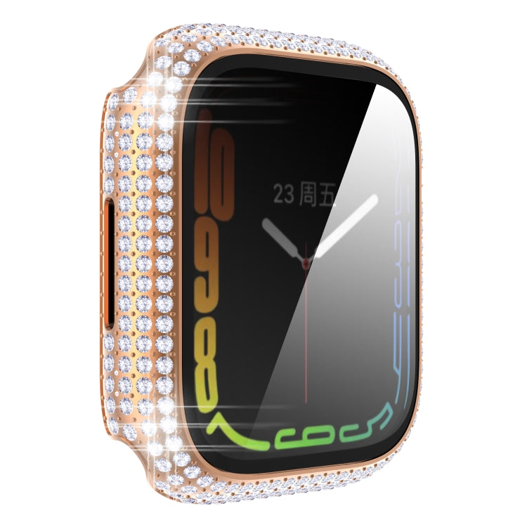 Diamond PC + Tempered Glass Watch Case For Apple Watch Series 8 / 7 45mm