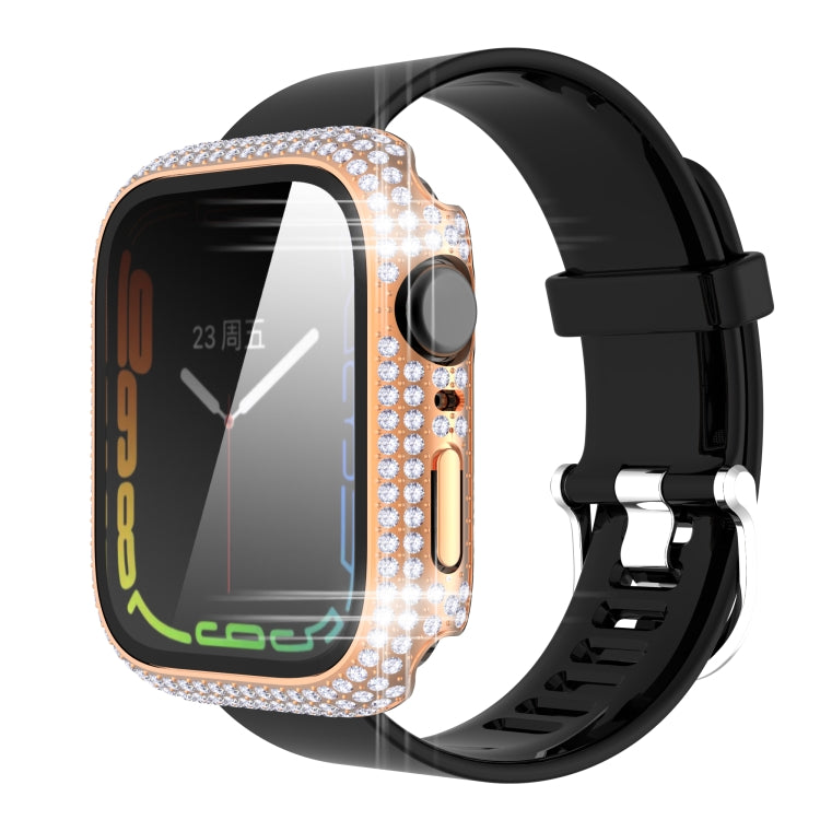 Diamond PC + Tempered Glass Watch Case For Apple Watch Series 8 / 7 45mm