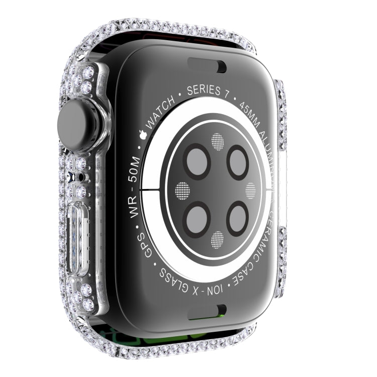 Diamond PC + Tempered Glass Watch Case For Apple Watch Series 8 / 7 45mm