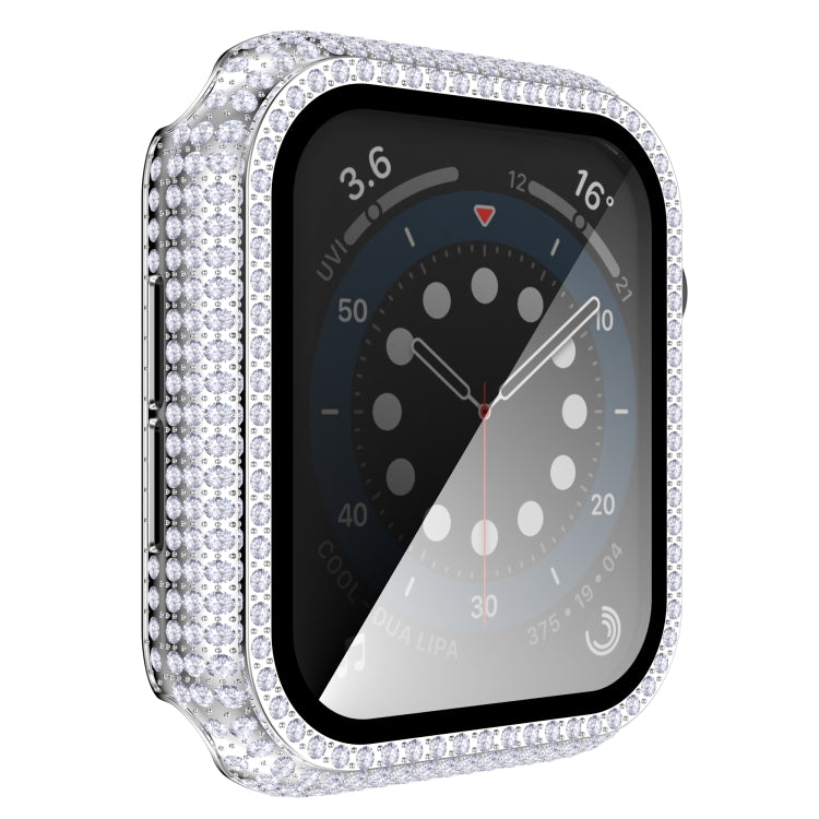 Diamond PC + Tempered Glass Watch Case For Apple Watch Series 6&SE&5&4 44mm