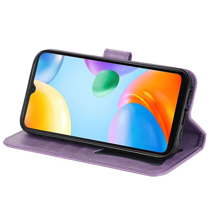 For Xiaomi Redmi 10C 4G / Redmi 10 (India) 7-petal Flowers Embossed Flip Leather Phone Case