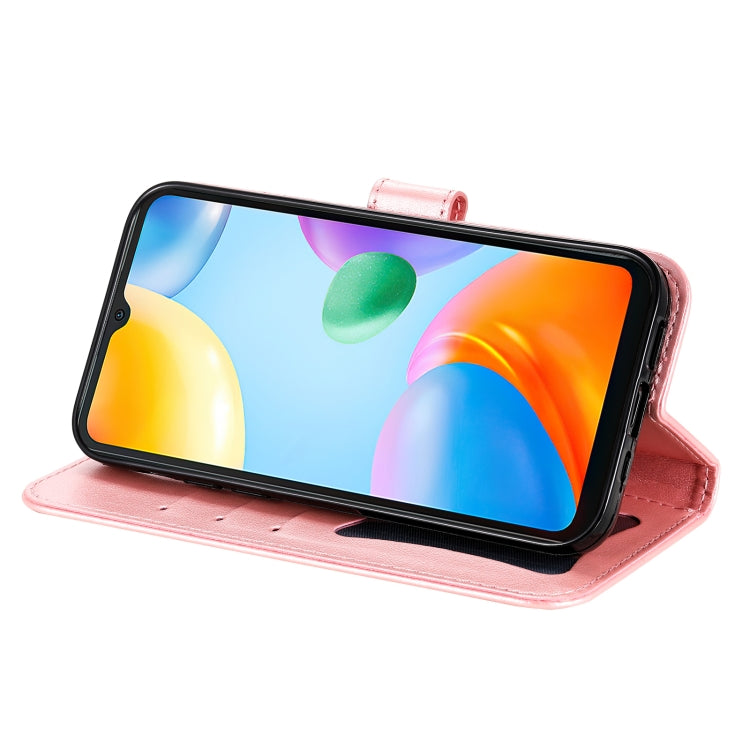 For Xiaomi Redmi 10C 4G / Redmi 10 (India) 7-petal Flowers Embossed Flip Leather Phone Case