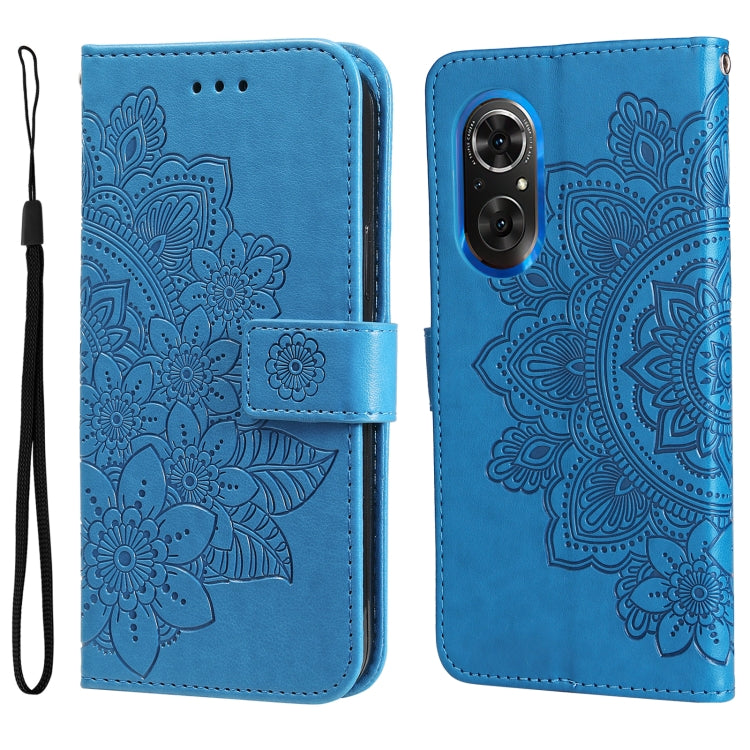 For Honor 50 SE / Huawei nova 9 SE 7-petal Flowers Embossed Flip Leather Phone Case