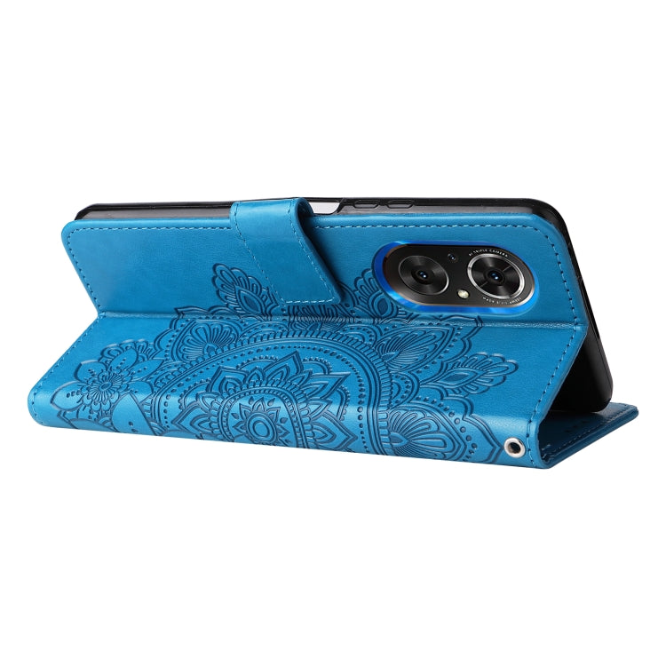 For Honor 50 SE / Huawei nova 9 SE 7-petal Flowers Embossed Flip Leather Phone Case