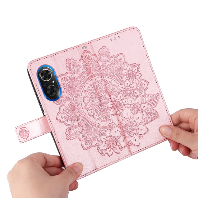 For Honor 50 SE / Huawei nova 9 SE 7-petal Flowers Embossed Flip Leather Phone Case