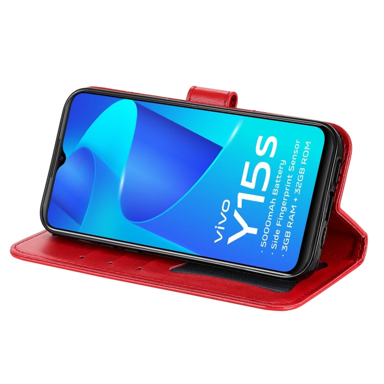 For vivo Y15s 2021 / Y15a 7-petal Flowers Embossed Flip Leather Phone Case