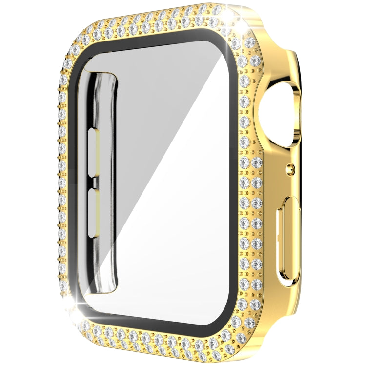 Double-Row Diamond PC+Tempered Glass Watch Case For Apple Watch Series 6&SE&5&4 40mm