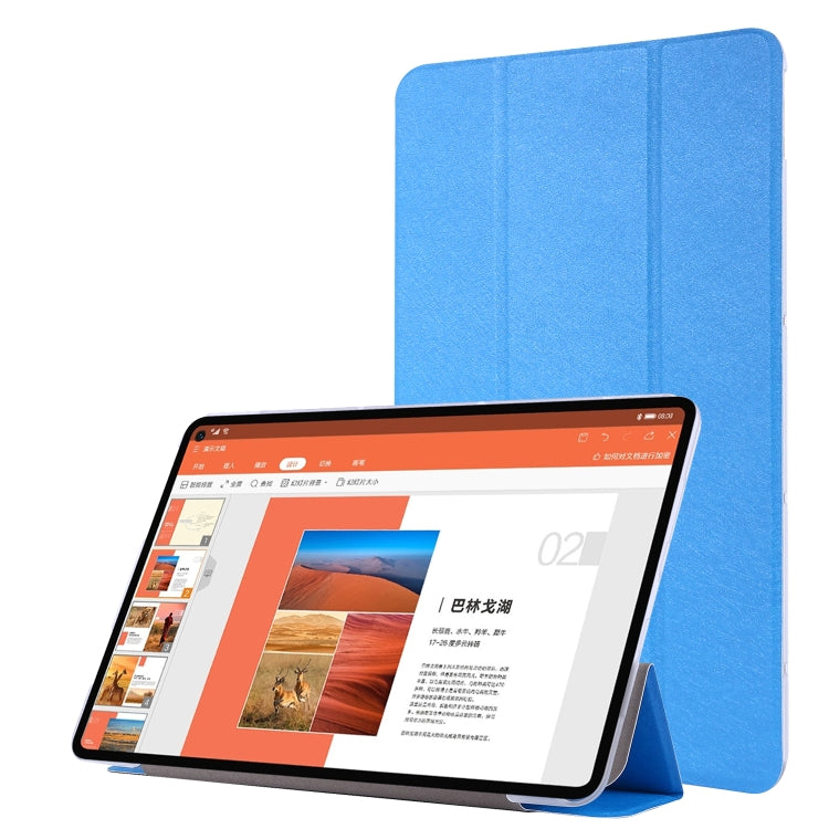 For Huawei MatePad Pro 10.8 inch Silk Texture Horizontal Flip Leather Case with Three-folding Holder