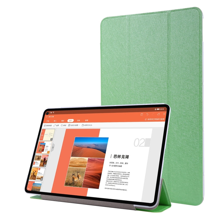 For Huawei MatePad Pro 10.8 inch Silk Texture Horizontal Flip Leather Case with Three-folding Holder