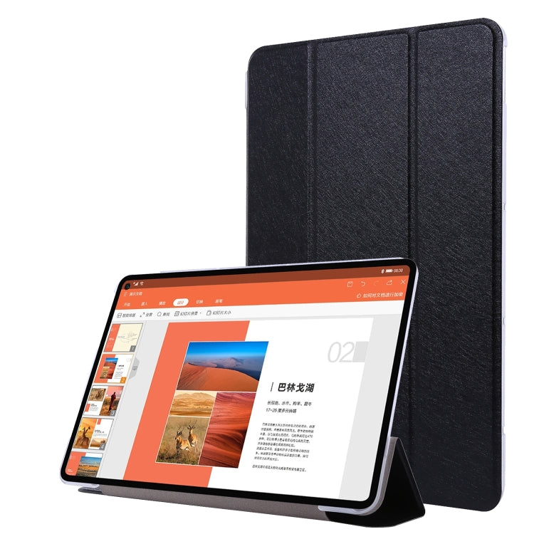 For Huawei MatePad Pro 10.8 inch Silk Texture Horizontal Flip Leather Case with Three-folding Holder