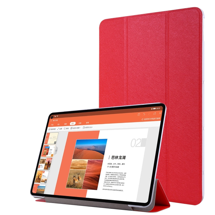 For Huawei MatePad Pro 10.8 inch Silk Texture Horizontal Flip Leather Case with Three-folding Holder
