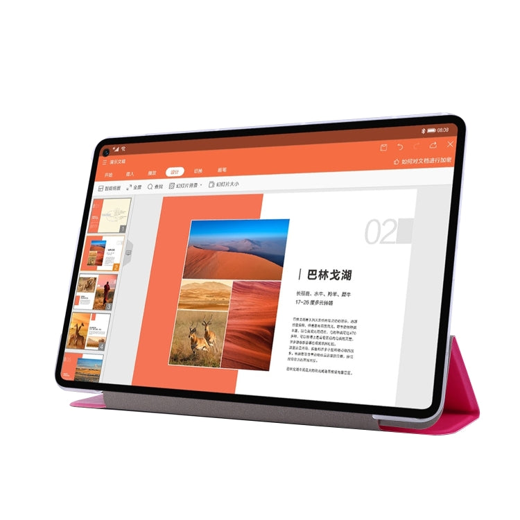 For Huawei MatePad Pro 10.8 inch Silk Texture Horizontal Flip Leather Case with Three-folding Holder