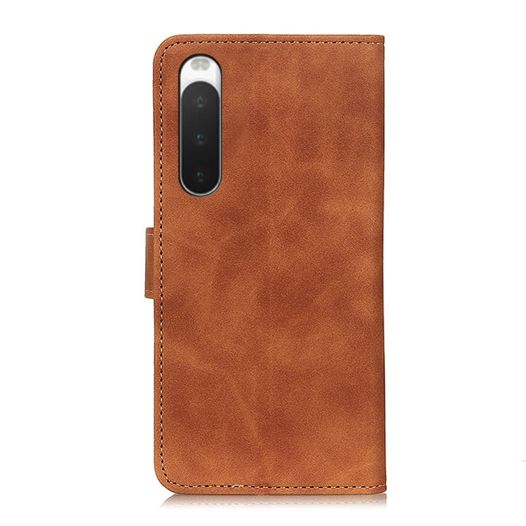 For Sony Xperia 10 IV KHAZNEH Retro Texture Horizontal Flip Leather Phone Case