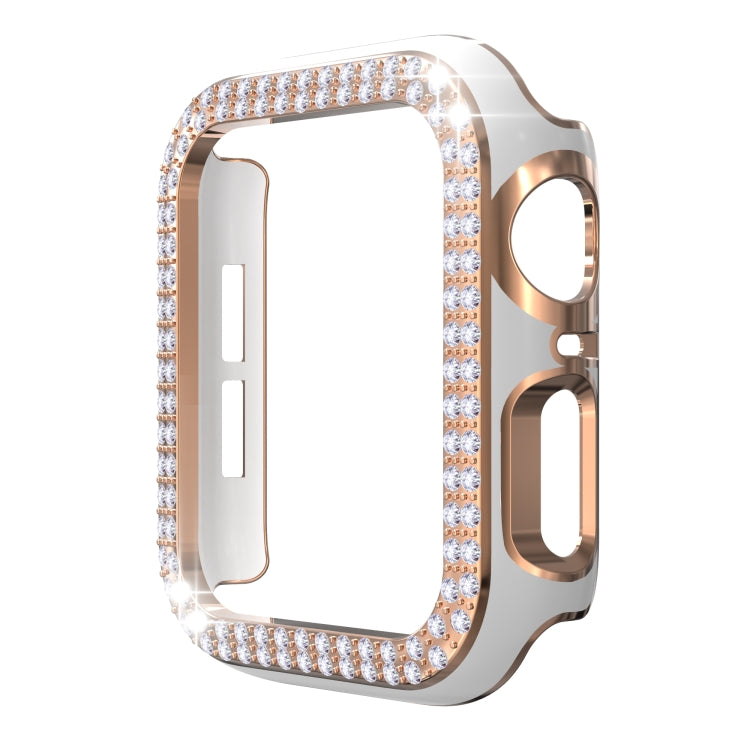 Double-Row Diamond Two-color Electroplating PC Watch Case For Apple Watch Series 6&SE&5&4 40mm
