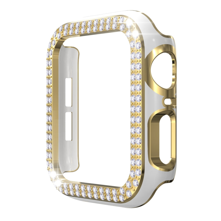Double-Row Diamond Two-color Electroplating PC Watch Case For Apple Watch Series 6&SE&5&4 44mm