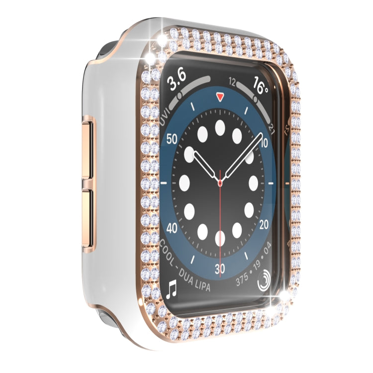Double-Row Diamond Two-color Electroplating PC Watch Case For Apple Watch Series 6&SE&5&4 44mm