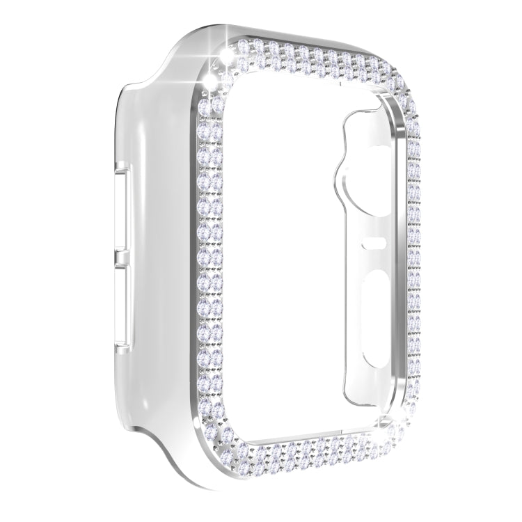Double-Row Diamond Two-color Electroplating PC Watch Case For Apple Watch Series 6&SE&5&4 44mm