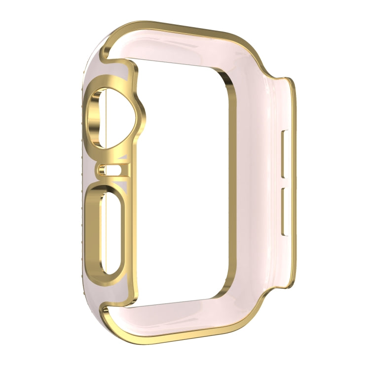 Double-Row Diamond Two-color Electroplating PC Watch Case For Apple Watch Series 6&SE&5&4 44mm