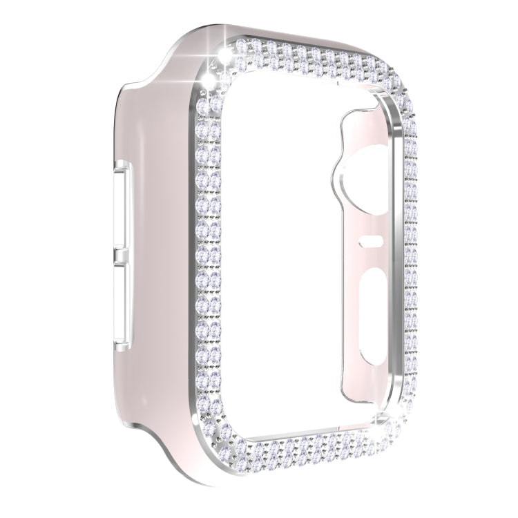 Double-Row Diamond Two-color Electroplating PC Watch Case For Apple Watch Series 6&SE&5&4 44mm