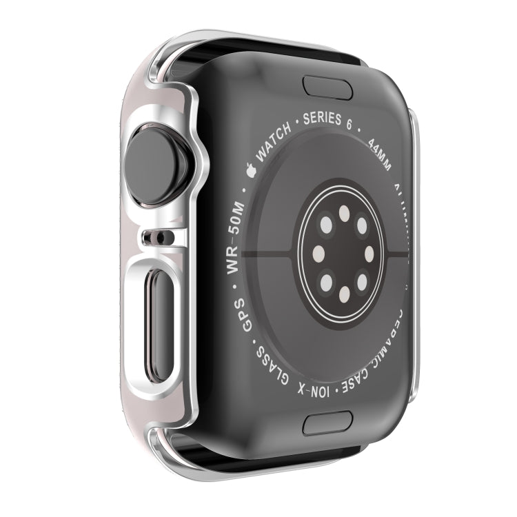 Double-Row Diamond Two-color Electroplating PC Watch Case For Apple Watch Series 6&SE&5&4 44mm