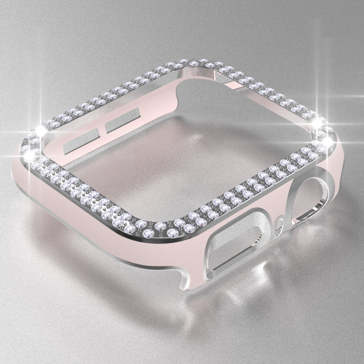 Double-Row Diamond Two-color Electroplating PC Watch Case For Apple Watch Series 6&SE&5&4 44mm
