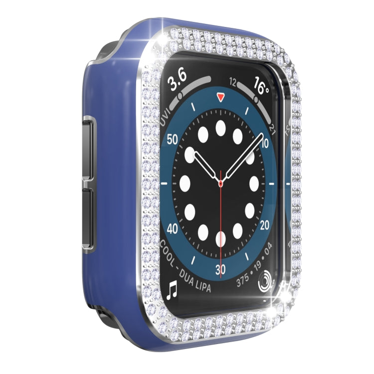 Double-Row Diamond Two-color Electroplating PC Watch Case For Apple Watch Series 6&SE&5&4 44mm
