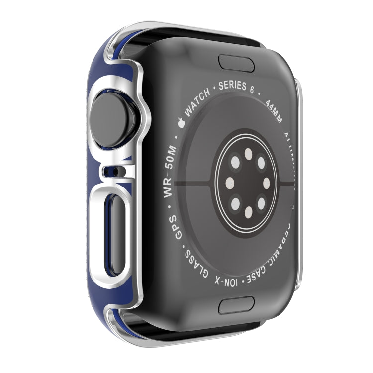 Double-Row Diamond Two-color Electroplating PC Watch Case For Apple Watch Series 6&SE&5&4 44mm