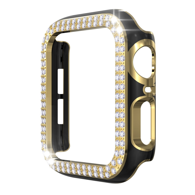 Double-Row Diamond Two-color Electroplating PC Watch Case For Apple Watch Series 6&SE&5&4 44mm