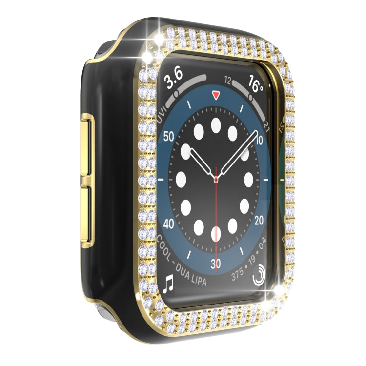 Double-Row Diamond Two-color Electroplating PC Watch Case For Apple Watch Series 6&SE&5&4 44mm