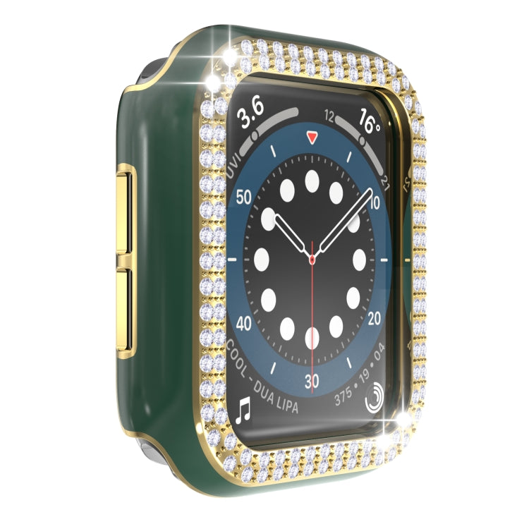 Double-Row Diamond Two-color Electroplating PC Watch Case For Apple Watch Series 6&SE&5&4 44mm
