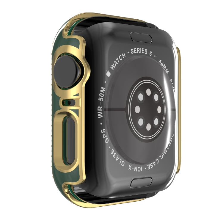 Double-Row Diamond Two-color Electroplating PC Watch Case For Apple Watch Series 6&SE&5&4 44mm
