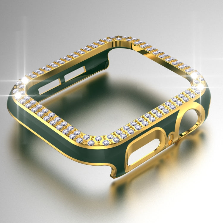 Double-Row Diamond Two-color Electroplating PC Watch Case For Apple Watch Series 6&SE&5&4 44mm