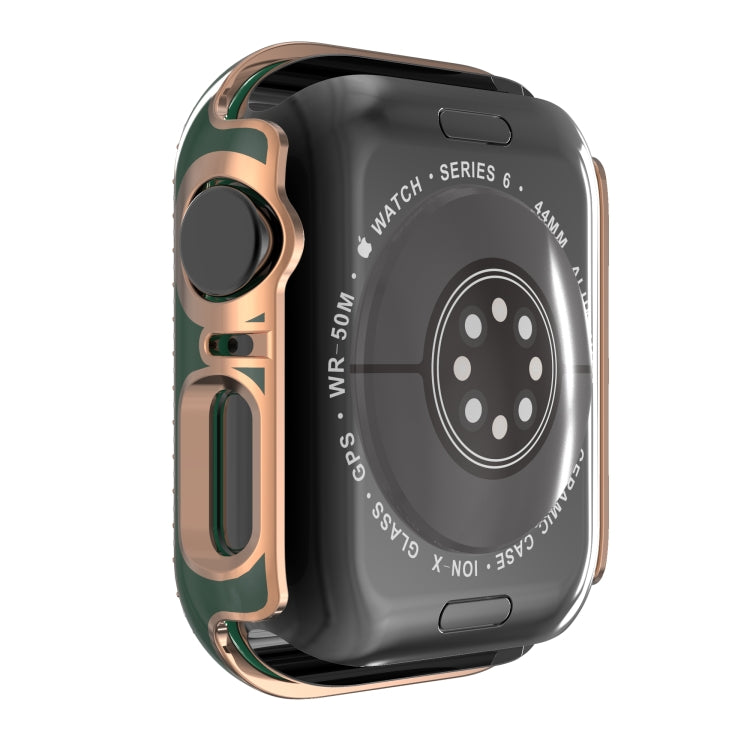 Double-Row Diamond Two-color Electroplating PC Watch Case For Apple Watch Series 6&SE&5&4 44mm
