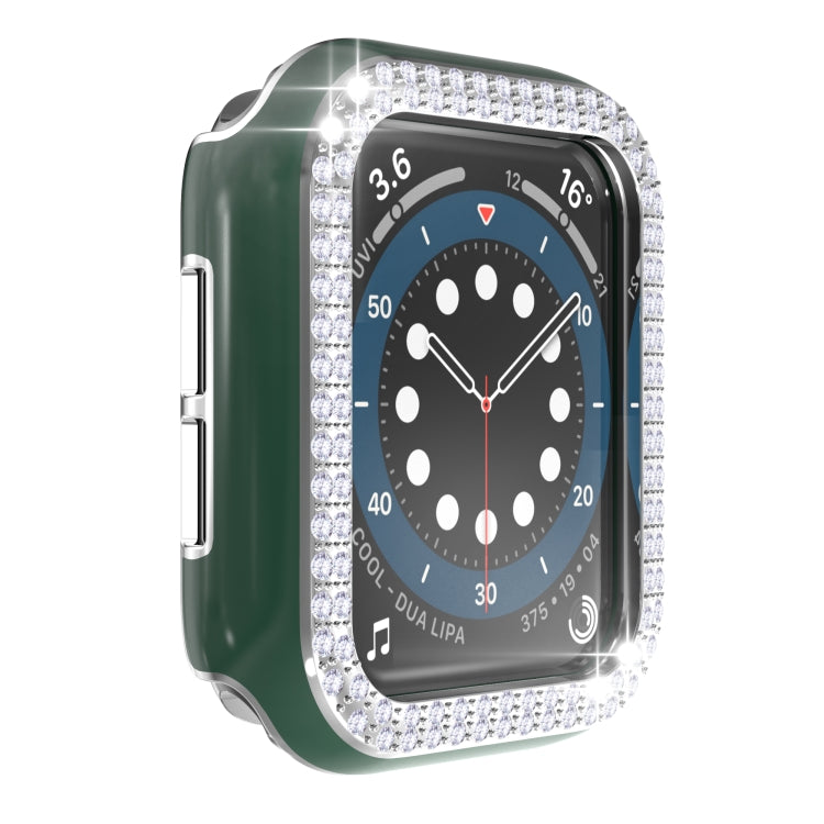 Double-Row Diamond Two-color Electroplating PC Watch Case For Apple Watch Series 6&SE&5&4 44mm