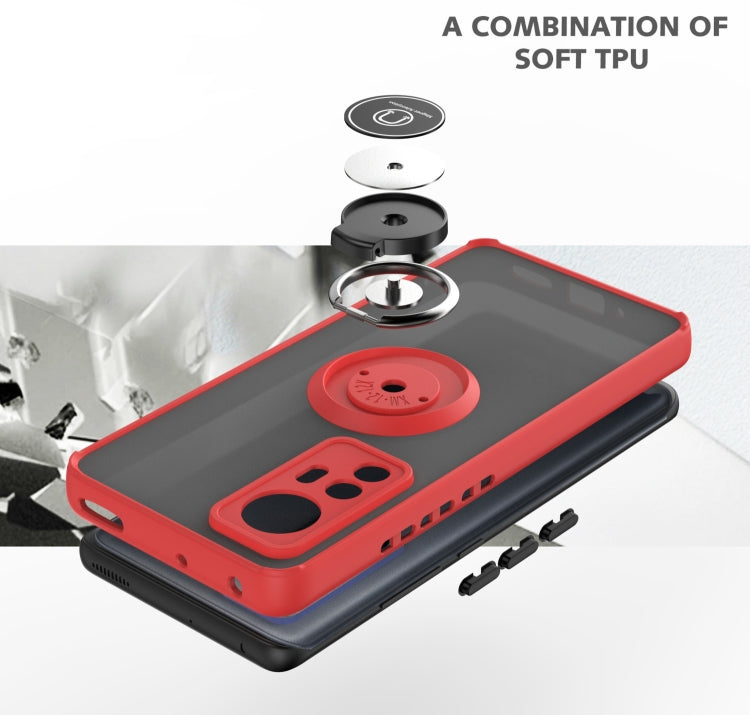 For Xiaomi 12 / 12X Q Shadow 1 Series TPU + PC Phone Case with Ring Holder