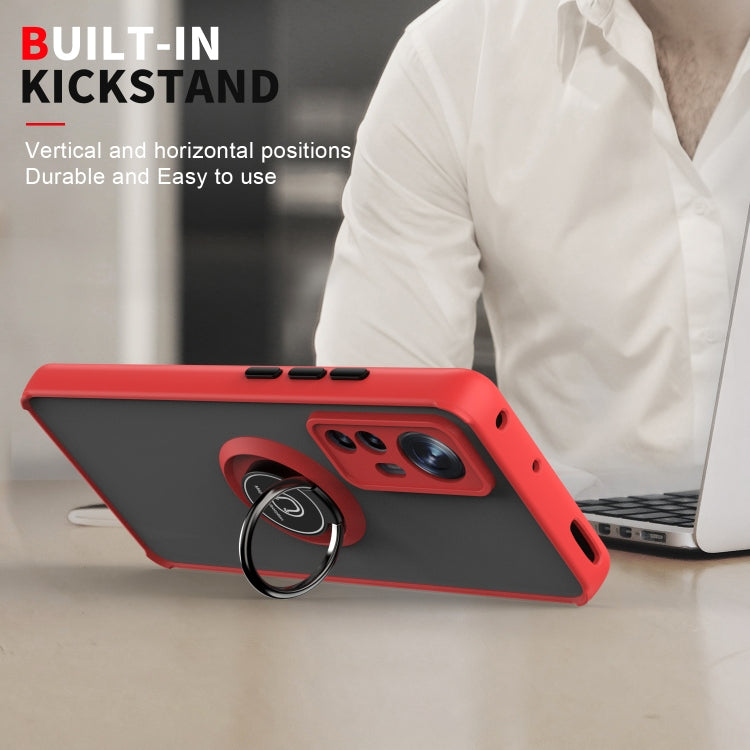 For Xiaomi 12 / 12X Q Shadow 1 Series TPU + PC Phone Case with Ring Holder