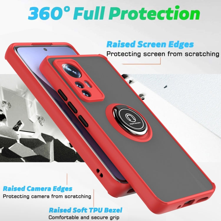 For Xiaomi 12 / 12X Q Shadow 1 Series TPU + PC Phone Case with Ring Holder