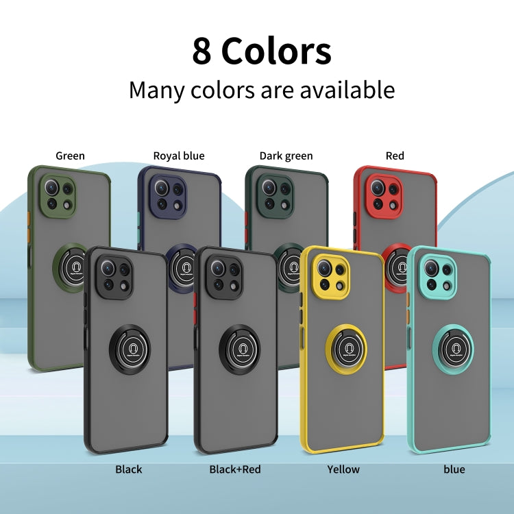 For Xiaomi Mi 11 Lite Q Shadow 1 Series TPU + PC Phone Case with Ring Holder