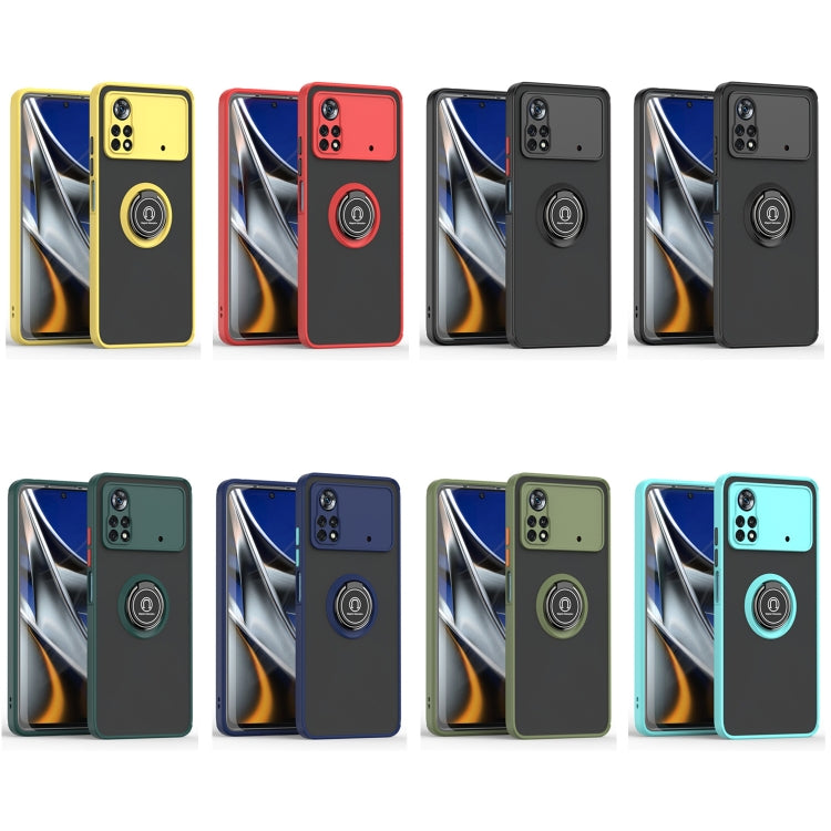 For Xiaomi Poco X4 Pro 5G Q Shadow 1 Series TPU + PC Phone Case with Ring Holder