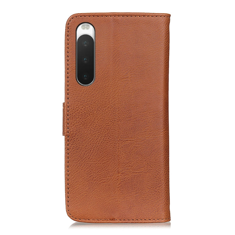 For Sony Xperia 10 IV KHAZNEH Cowhide Texture Horizontal Flip Leather Phone Case