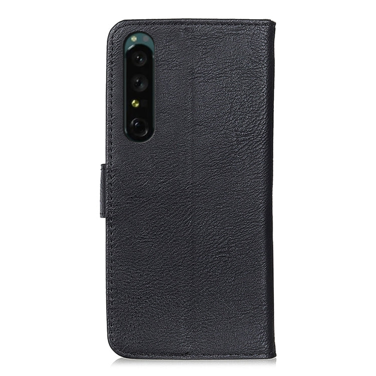 For Sony Xperia 1 IV KHAZNEH Cowhide Texture Horizontal Flip Leather Phone Case
