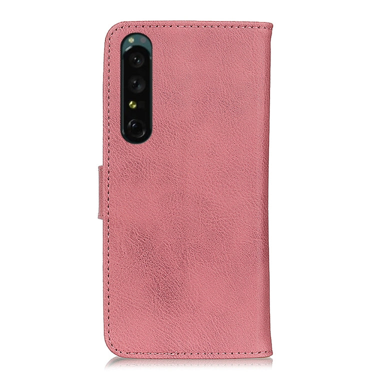 For Sony Xperia 1 IV KHAZNEH Cowhide Texture Horizontal Flip Leather Phone Case