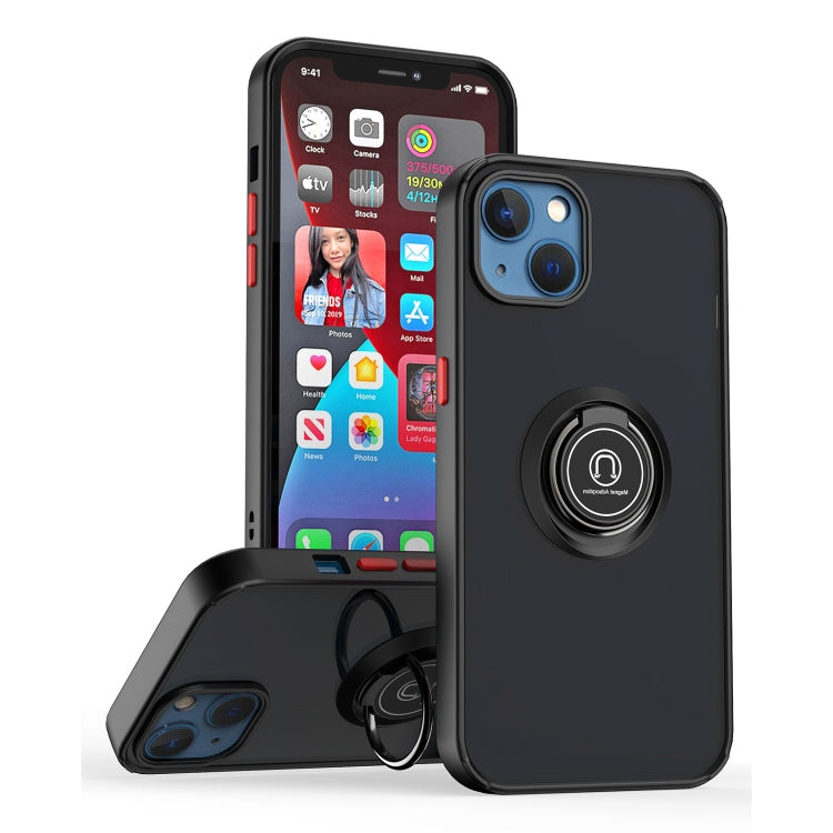 For iPhone 13 Q Shadow 1 Series TPU + PC Phone Case with Ring Holder