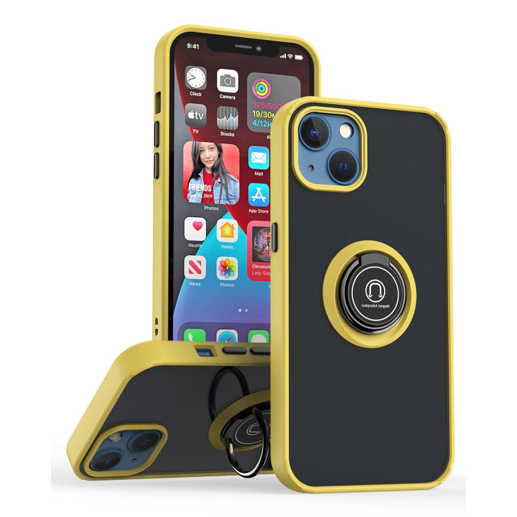 For iPhone 13 Q Shadow 1 Series TPU + PC Phone Case with Ring Holder