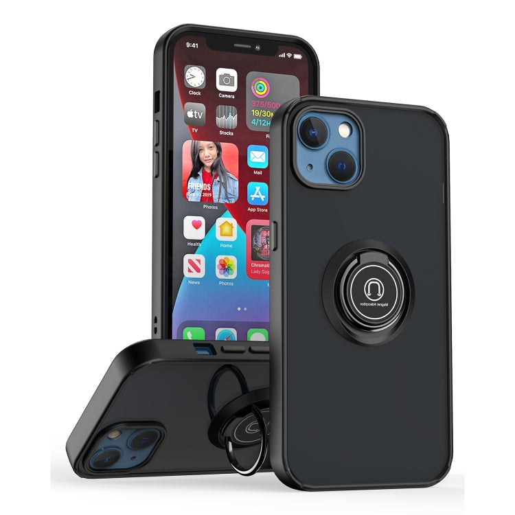For iPhone 13 Q Shadow 1 Series TPU + PC Phone Case with Ring Holder