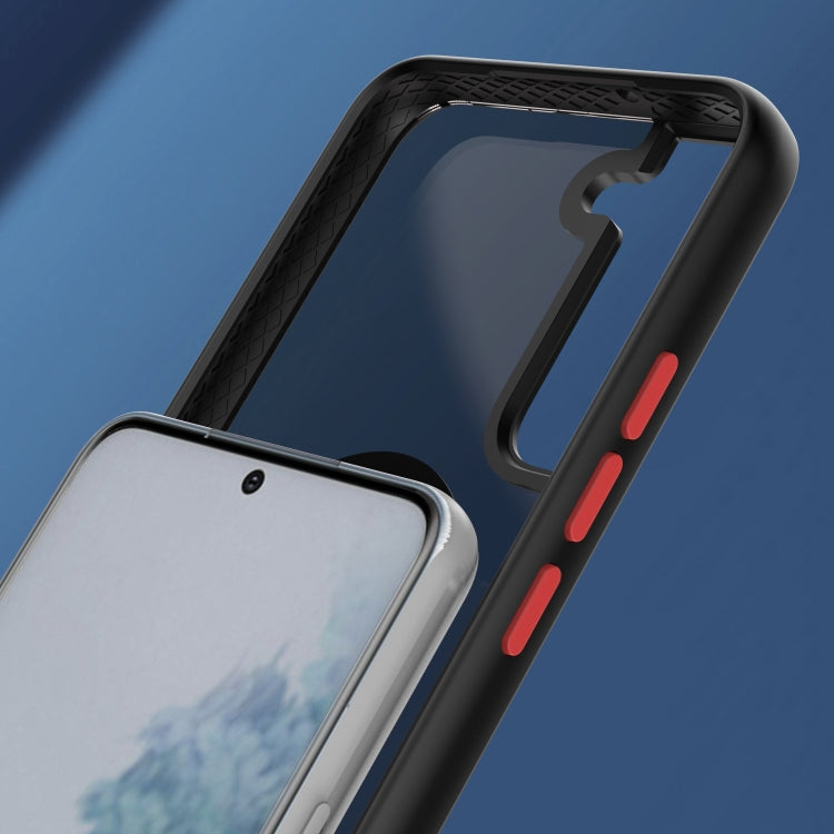For Samsung Galaxy S22 5G Q Shadow I Ring Kickstand PC and TPU Hybrid Phone Case