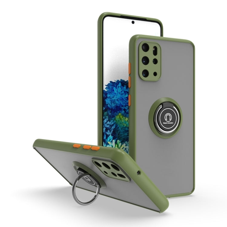 For Samsung Galaxy S20+ 5G Q Shadow I Ring Kickstand PC and TPU Hybrid Phone Case