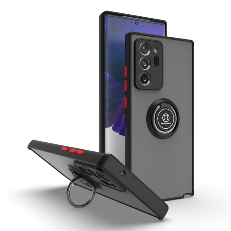 For Samsung Galaxy Note20 Ultra 5G Q Shadow I Ring Kickstand PC and TPU Hybrid Phone Case