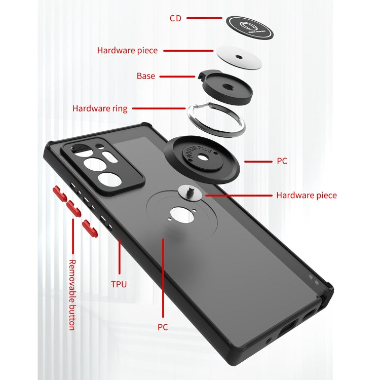 For Samsung Galaxy Note20 Ultra 5G Q Shadow I Ring Kickstand PC and TPU Hybrid Phone Case